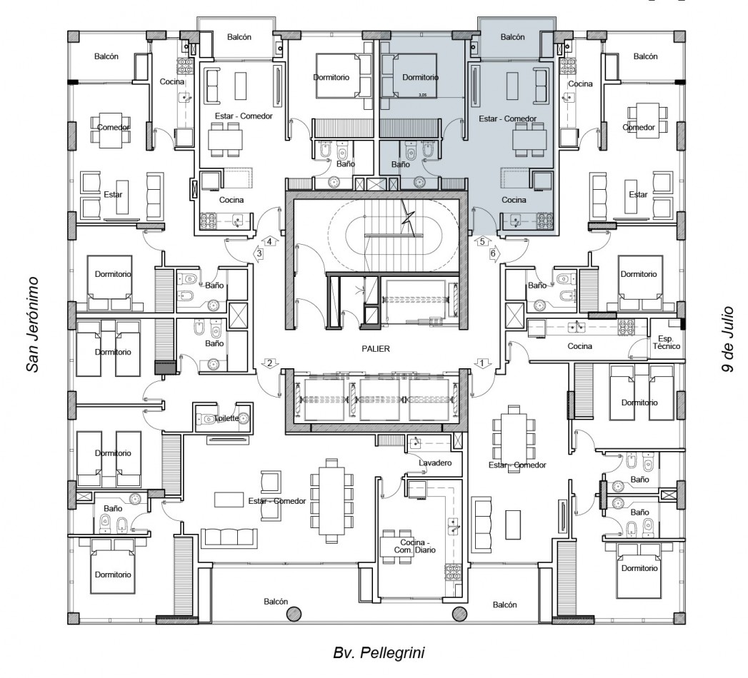 Dpto 1 dorm en Torre Fenix