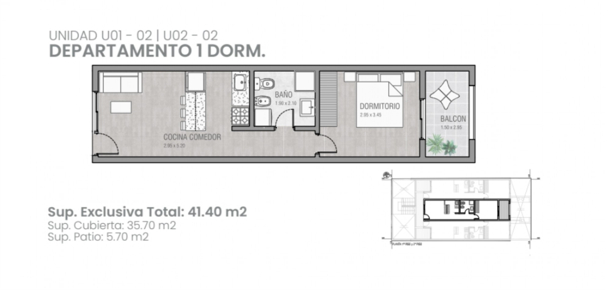 Departamentos 1 dormitorio barrio Sargento Cabral